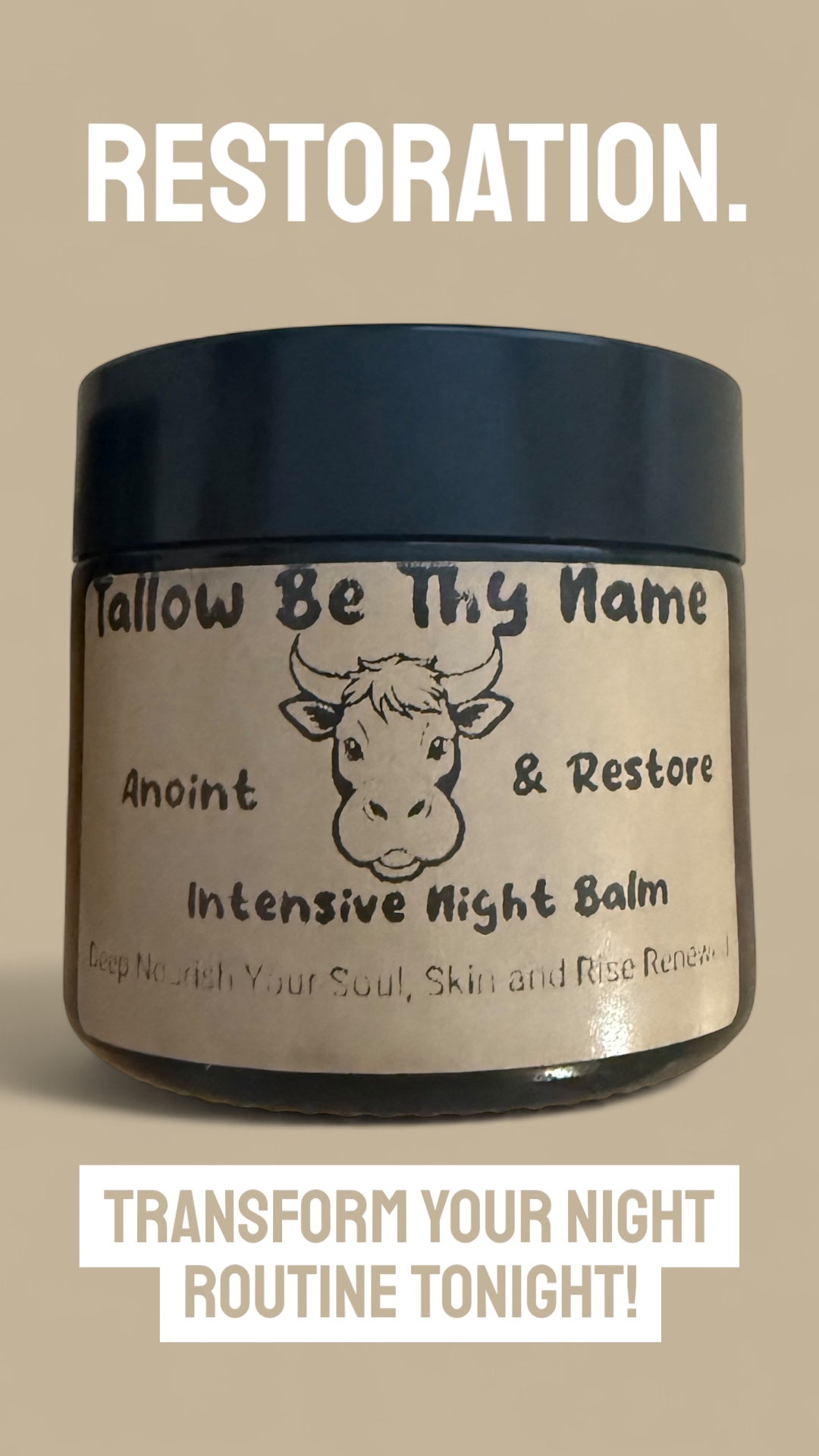 Intensive Night Balm – Tallow Moisturiser for Dry Skin