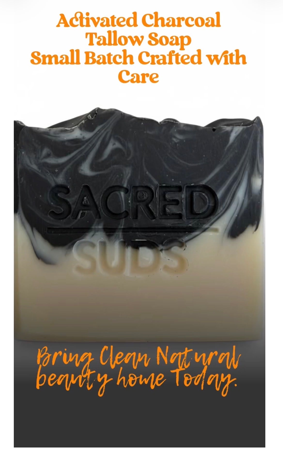Activated Charcoal Grassfed Tallow Soap - Detoxifying & Gently Cleansing