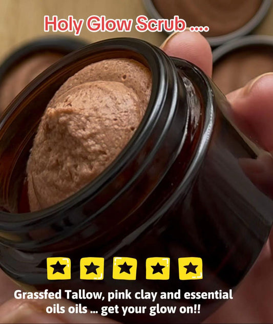 Holy Glow Facial Scrub – Tallow & Pink Clay Exfoliator